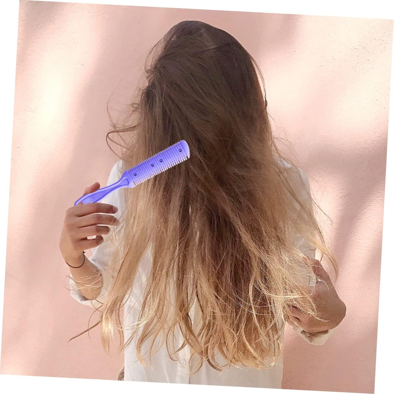 Hair Cutter Comb Double Side Haircut Scissors Stainless Steel for Both Long and Short Hair Self-Cut Thinning Scissors image number 6