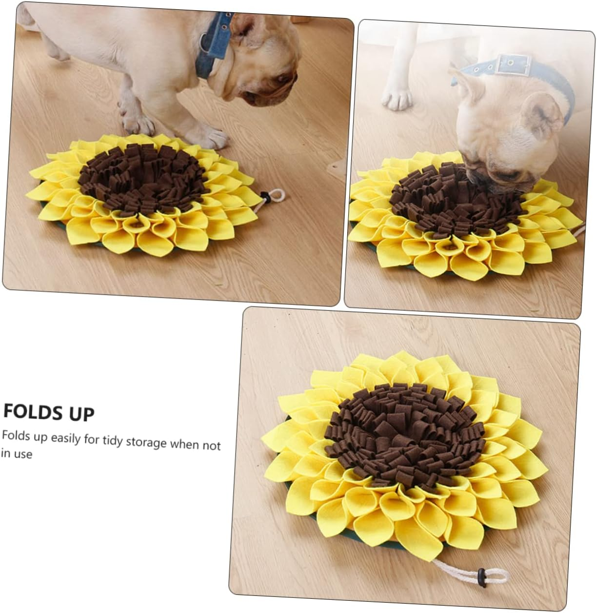 HAPINARY Sunflower Snuffle Mat for Dogs Interactive Foraging Training Pad Pet Feeding Mat Encouraging Natural Foraging Skills for Engaging Boredom and Reducing Stresspets