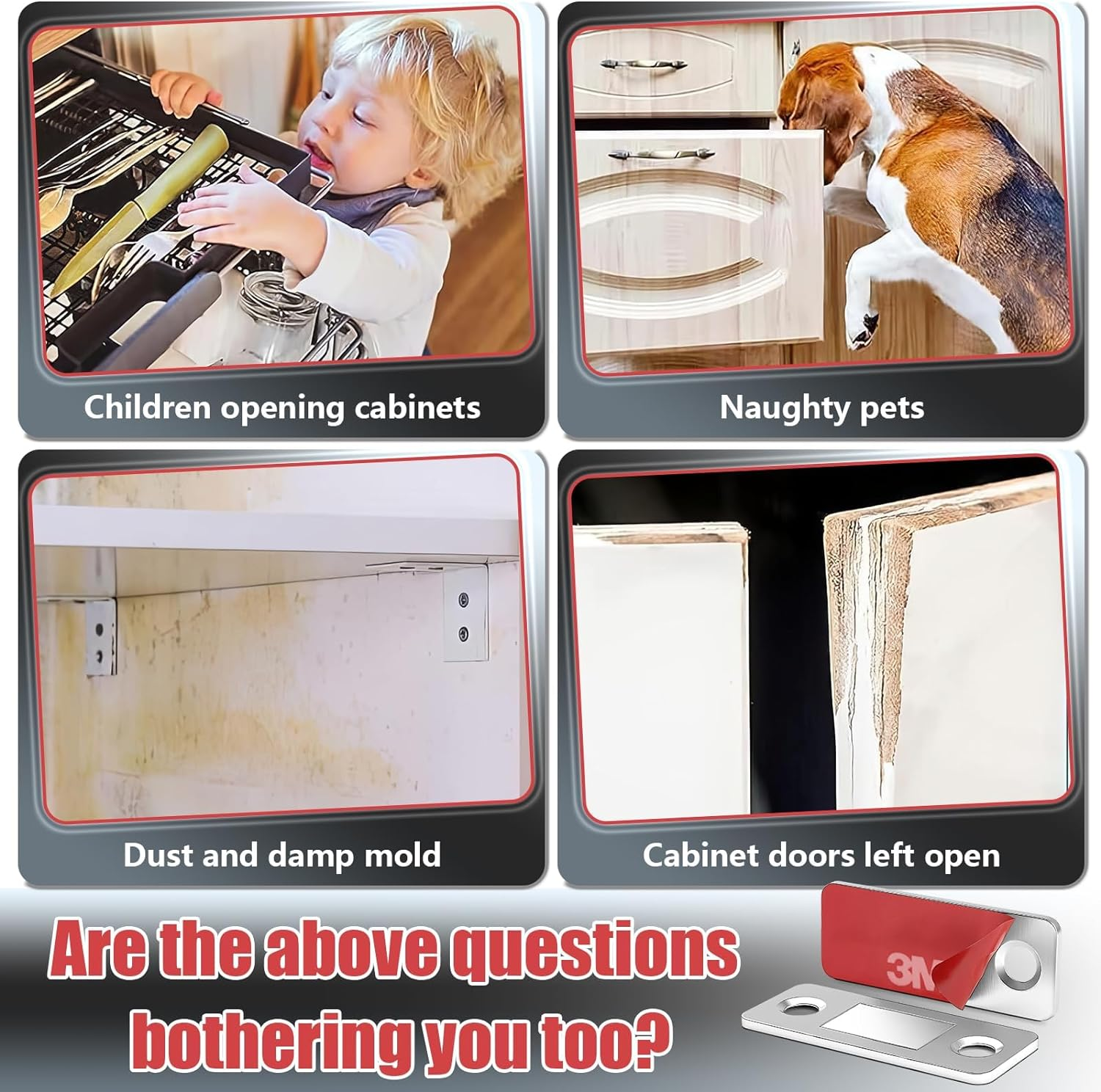 Magnetic Door Catch, Cabinet Magnetic Catch 6 Pack, Magnetic Door Closures for Cupboard, Kitchen, Closet, Closer, Sliding, Doors, Windows, Drawer image number 2