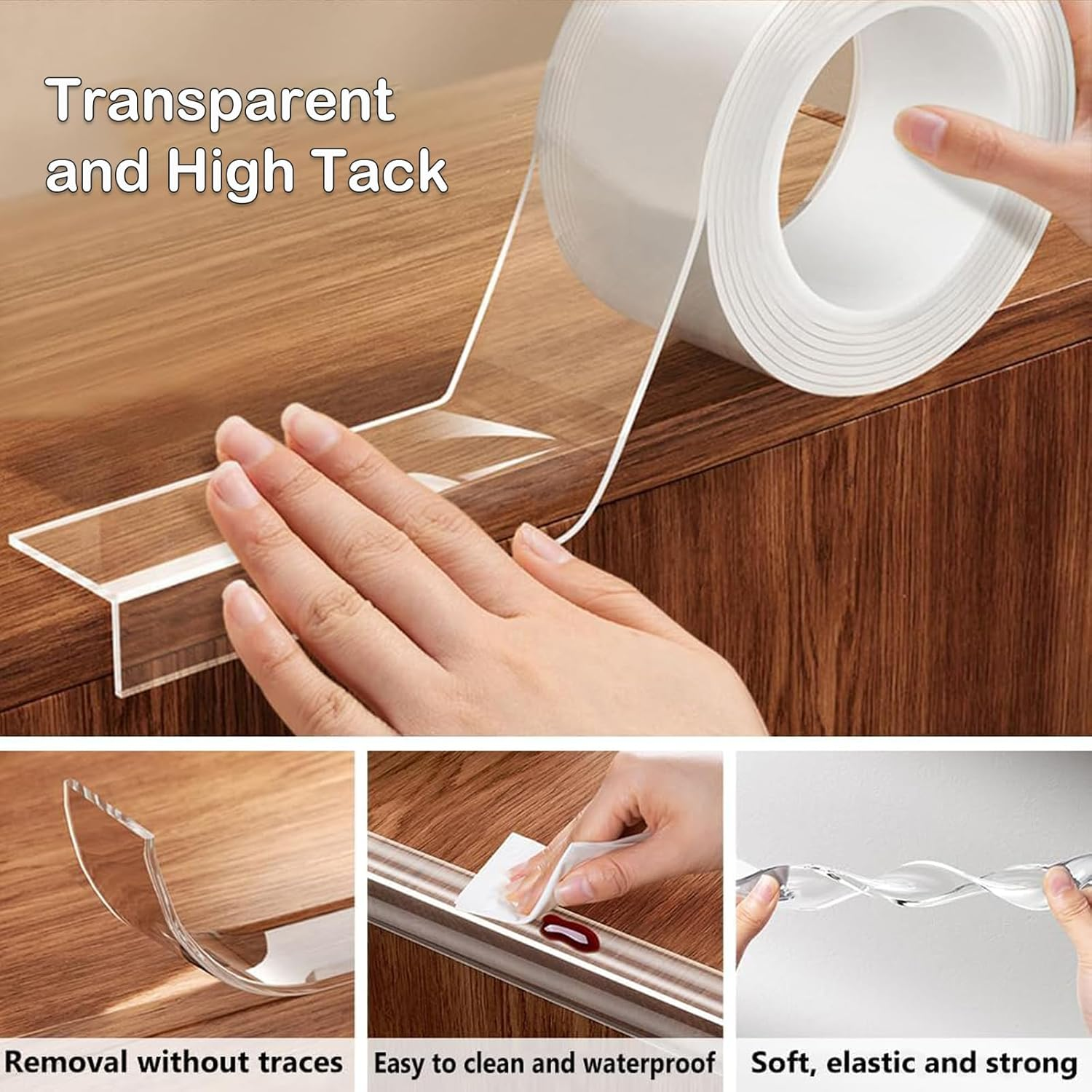 YUENTOEN 2Pcs Clear Edge Protector Strip, Clear Corner Protector Baby Proofing, 2Mm Thickness, Soft Transparent Odorless Corner Protectors for Table, Fireplace, Countertop, 1.18 in X 6.56FT image number 4