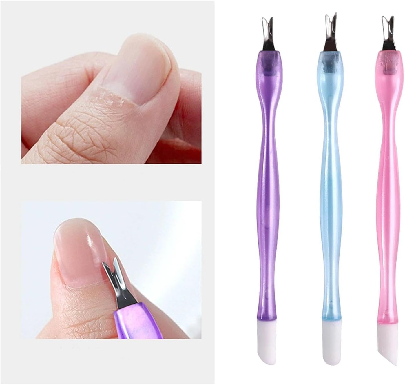 Dinghaole 6 Pcs Cuticle Remover & Trimmer, Cuticle Cutter, Nail Cuticle Remover, Manicure Dead Skin Removal Tool Nail Art Tools, Pedicure Tools for Dead Skin & Nail Care, 3 Colors image number 2