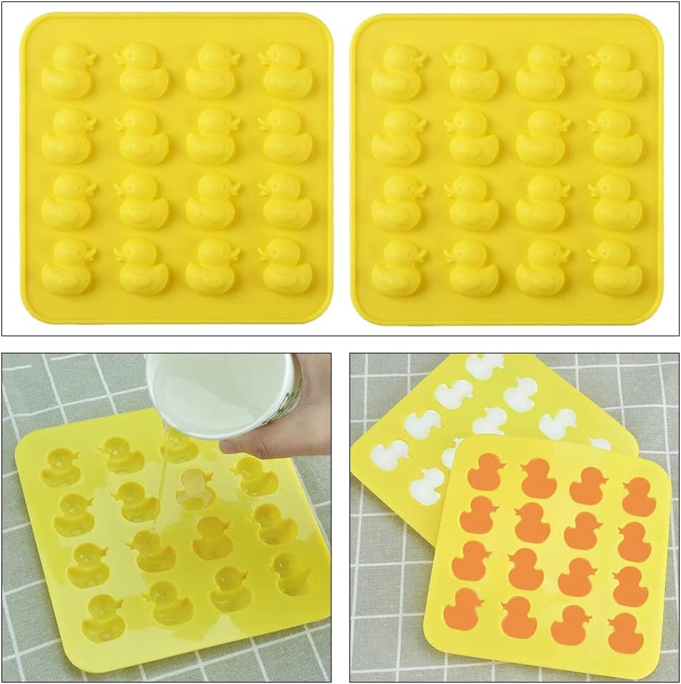 2 Pcs Duck Chocolate Silicone Mold - 16-Cavity Non-Stick Food Grade Silicone Molds for Ice Cube, Jelly, Fondant, Hard Candy image number 2