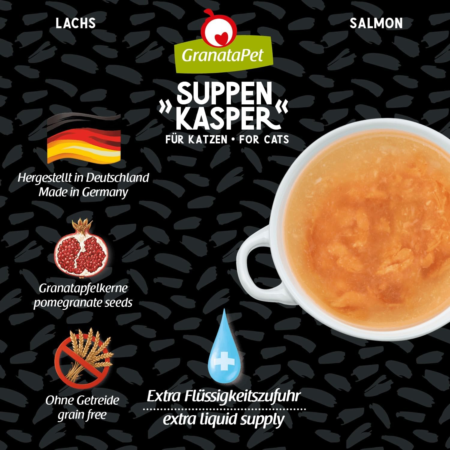 Granatapet Salmon Soup Box, Snacks or Cat Food, against Small Hunger, Treats for Extra Liquid, Grain-Free and Sugar-Free, 12 X 70G