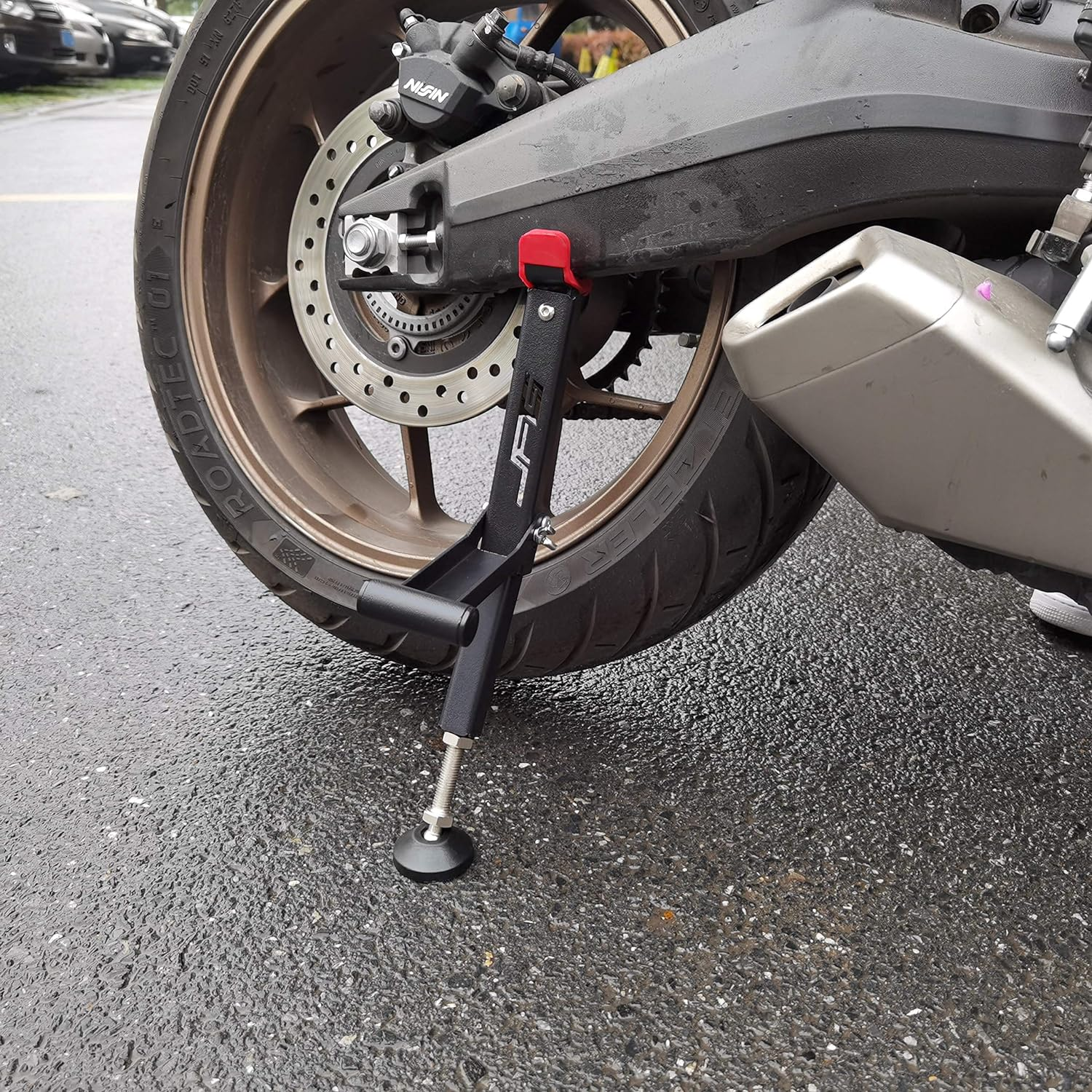 Motorcycle Rear and Front Wheel Lift Stand Trail Stand Easy and Portable-Second Generation for Most Motorcycle Wheels image number 3