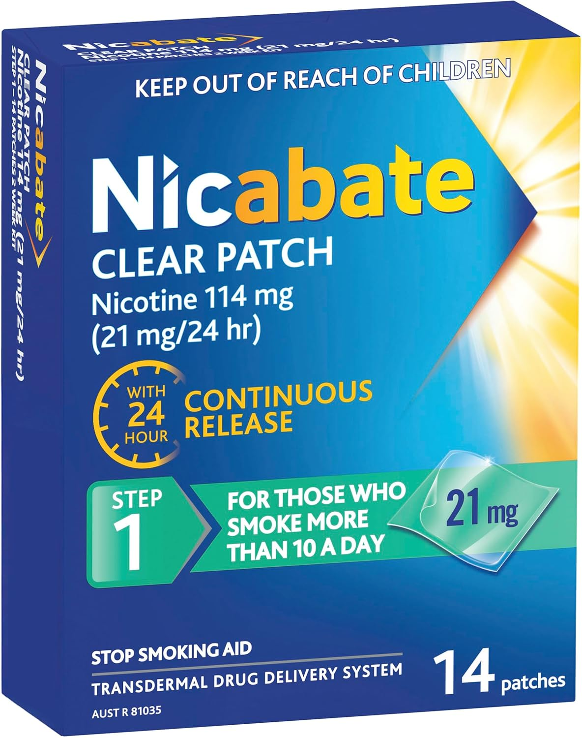 Nicabate Clear Patch, Quit Smoking Step 1, 21 Mg, 7 Pack image number 6