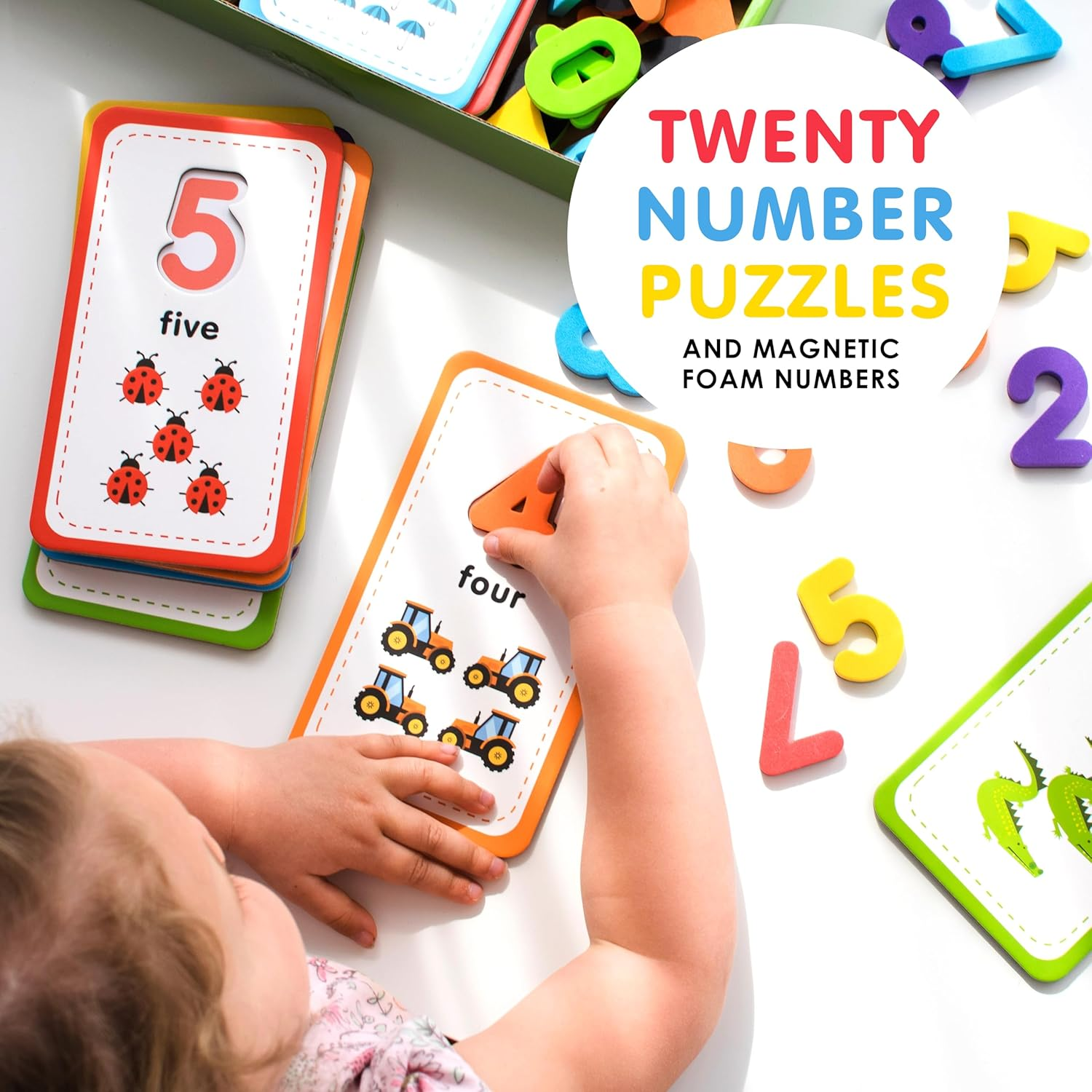 Curious Columbus Toddler Flash Cards &ndash; Jumbo Number Flashcards with Magnetic Numbers and Fractions &ndash; Maths Learning Games for Preschool, School and Homeschool Activities