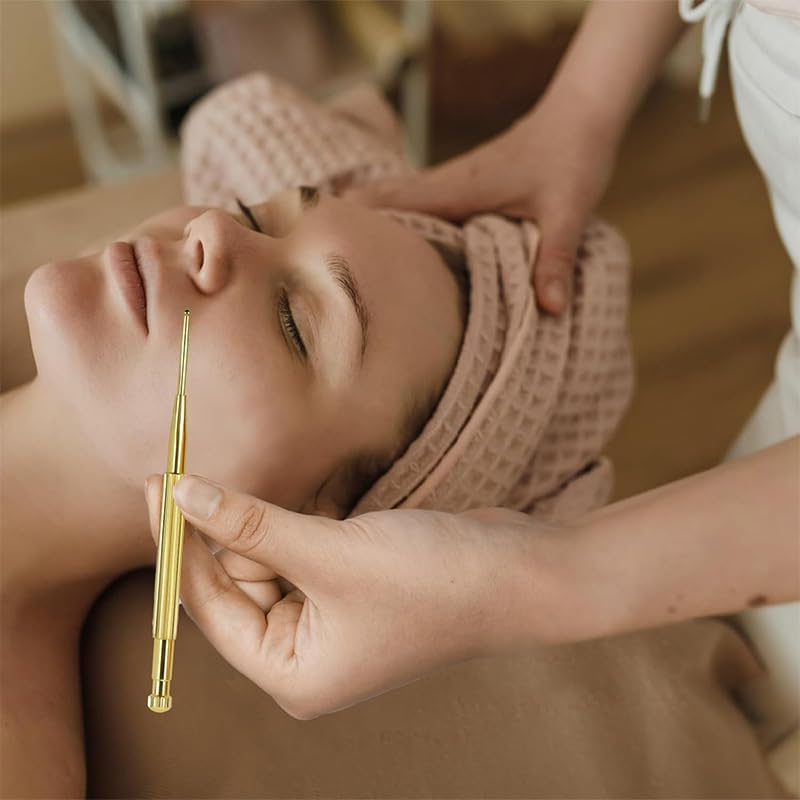 3 Pcs Facial Reflexology Massage Tool Stainless Steel Manual Acupuncture Pen,Stainless Steel Double Headed Spring Loaded Ear and Body Point Probe Pen,Retractable Acupuncture Pen image number 2