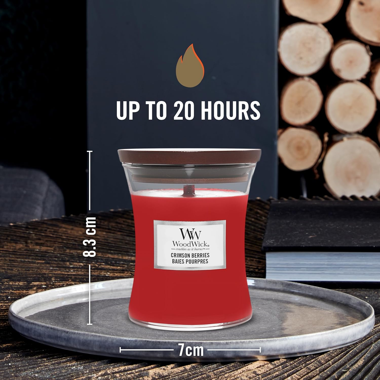 Woodwick Crimson Berries Mini Candle, Red image number 5