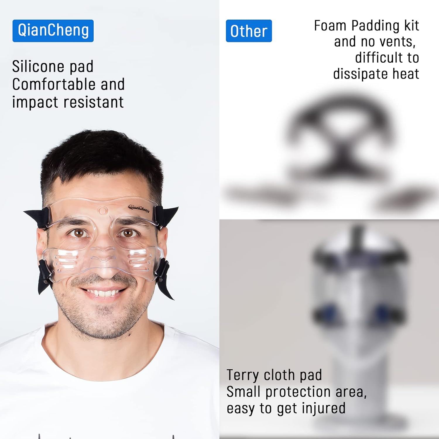 Qiancheng Nose Guard Face Shield for Broken Nose for Adult, Adjustable Face Guard with Padding,Qc-L5-L image number 2