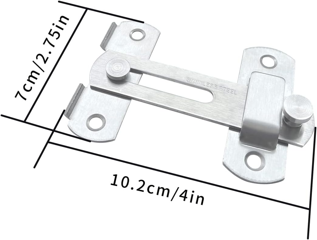 2Pcs Stainless Steel Gate Latches Barn Door Lock,Flip Lock Latch, Suitable for Door and Window Slide Lock Barn Door(Silvery) image number 5