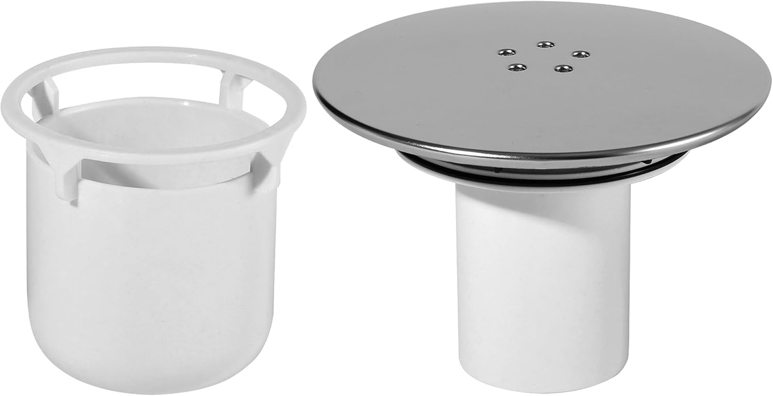 Shower Drain Cover 90Mm/115Mm Drain Cover Shower for Viega Tempople Waste Chrome Finish Shower Drain Lid with Odor Stop Bucket, with Hair Catcher for Shower Drain image number 3