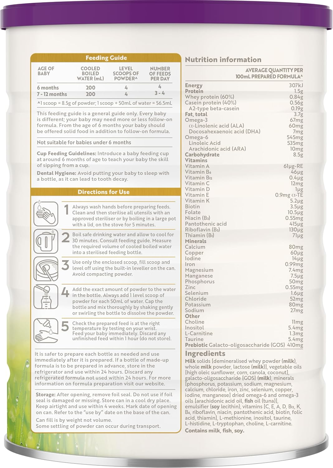 A2 Gentle Gold&reg; Premium Follow-On Formula Stage 2 from 6 Months - 800G image number 5