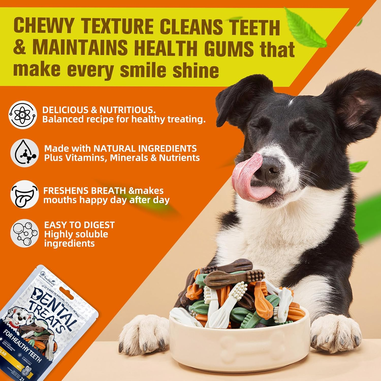 Dog Chew Toy-Toothbrush Shape Treats, Natural Chews, Long Lasting Chews Stick for Training & Healthy Teeth image number 1