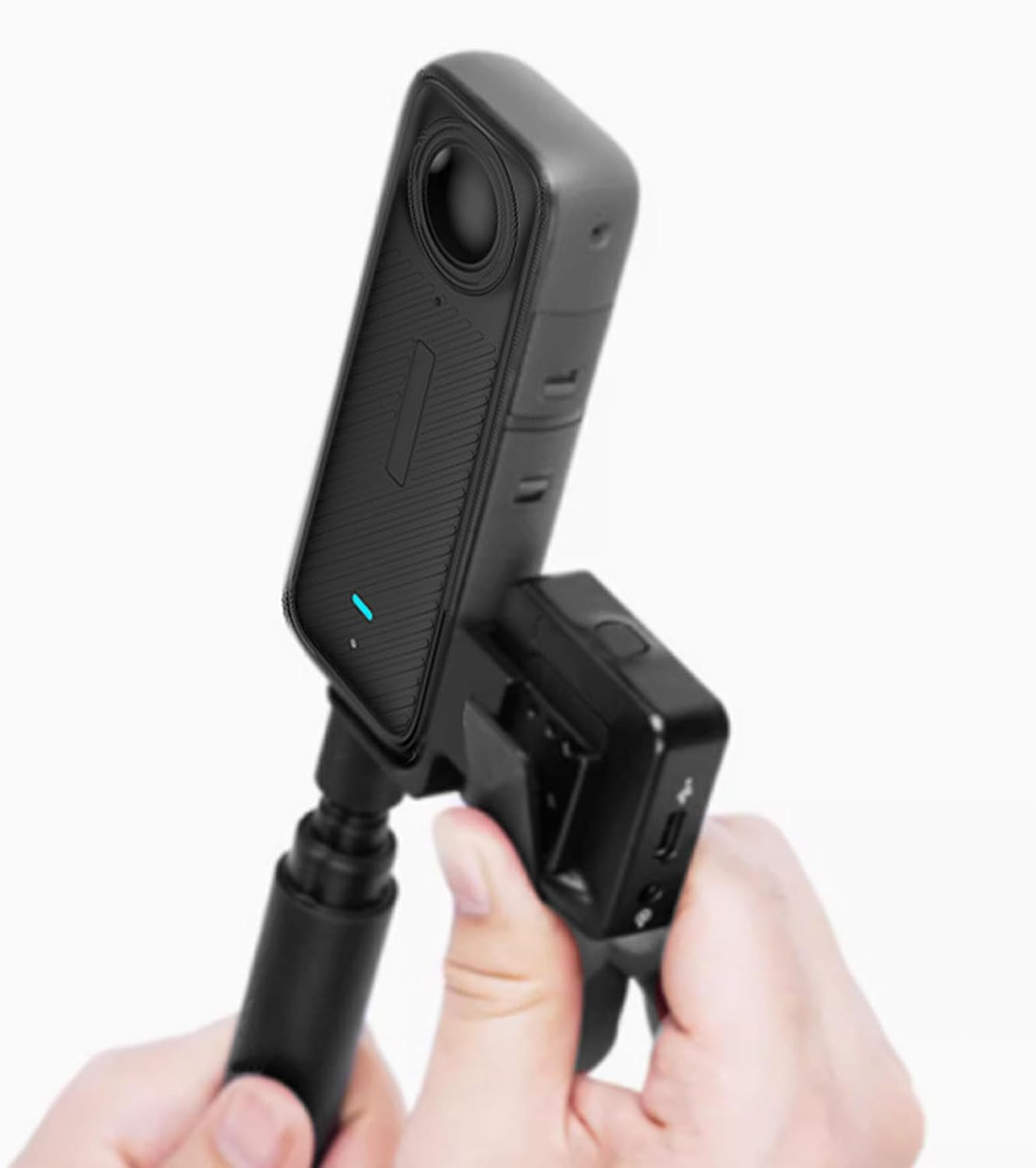 Invisible Mic Bracket, Insta 360 X4 Cold Shoe Compatible with X4 / X3 / One X2, Aluminum Alloy Microphone Expansion Adapter Mount Bracket with Audio Cable image number 1