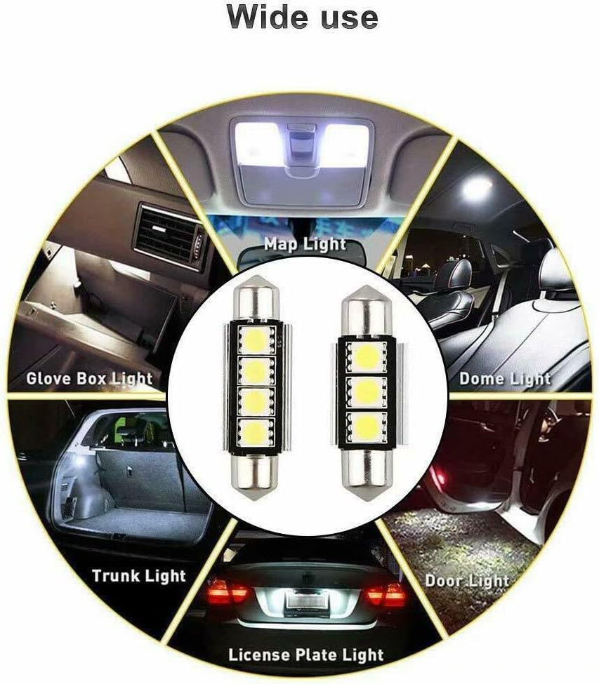 23 Pieces Car LED Interior Light Bulb,Universal Error Free LED SMD Bulbs Kit Festoon BA9S Canbus T10 C5W Xenon for Car Interior Dome Map Door Courtesy Side Marker Instrument Panel Side Lights image number 2