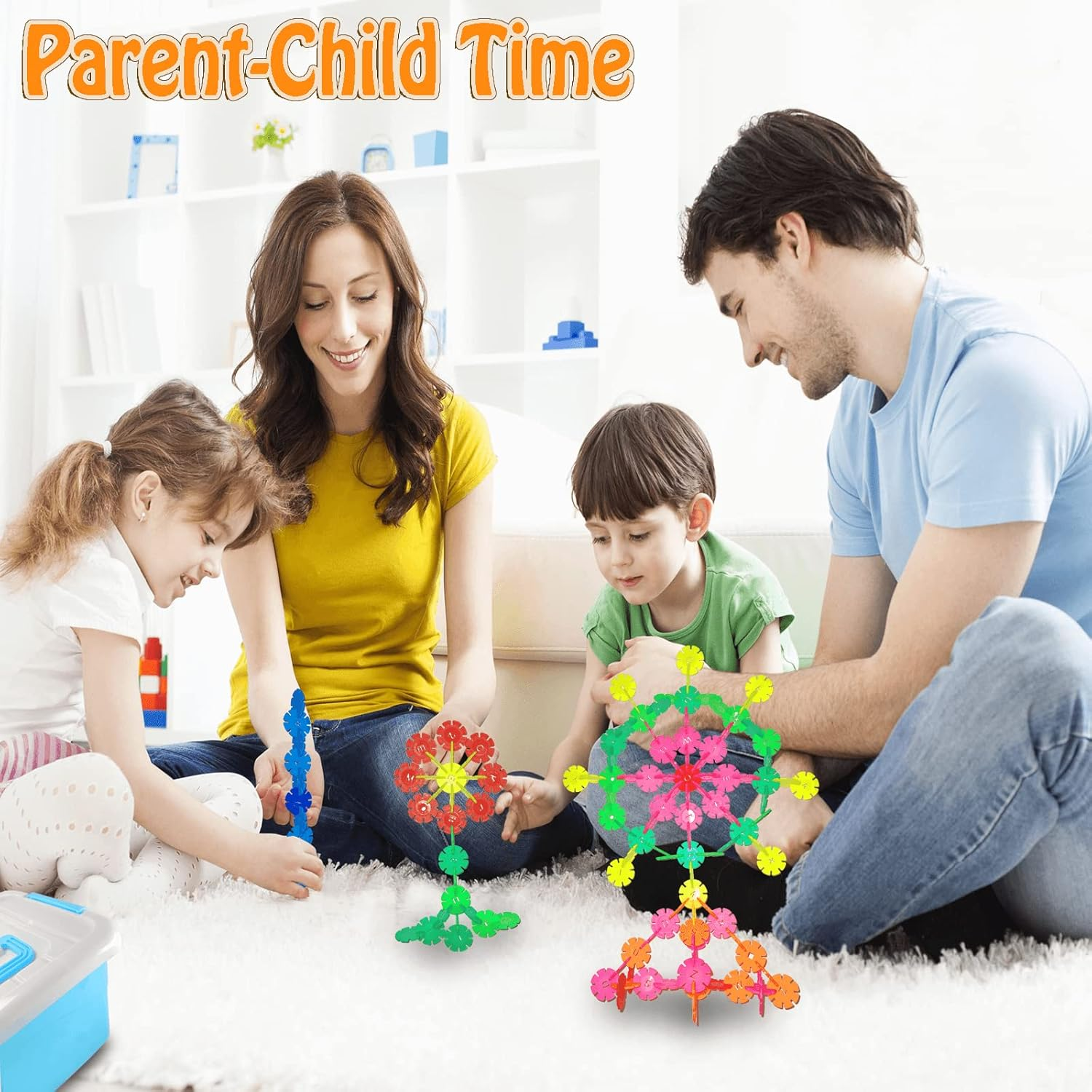 Building Blocks 400 Piece Interlocking Plastic Disc Set - Creative and Educational Toys Building Flakes Montessori Toys - a Great Stem Toy for Both Boys and Girls(Over 3 Year Old) image number 5