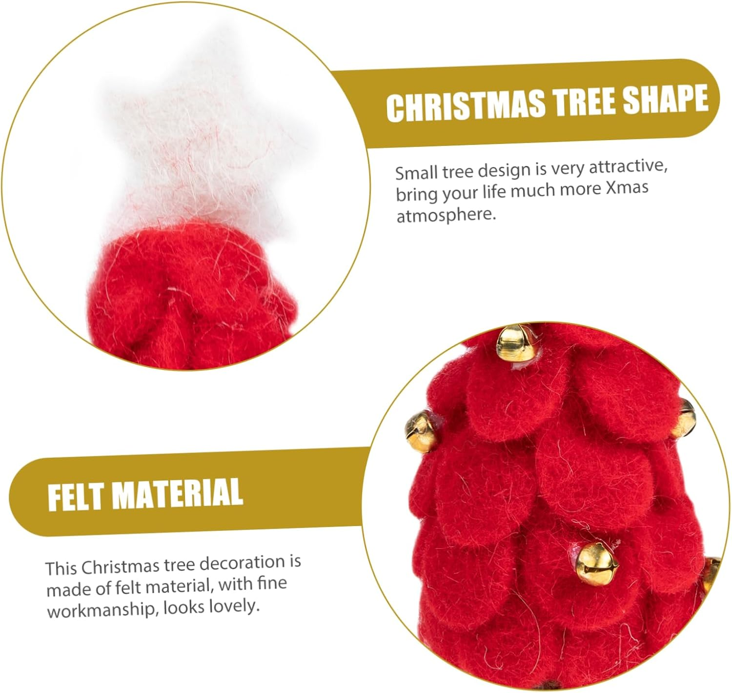Felt Small Christmas Tree Ornament for Desktop Window Display for Home and Festival Decoration Festive Xmas Adornment for Indoor Settings image number 5