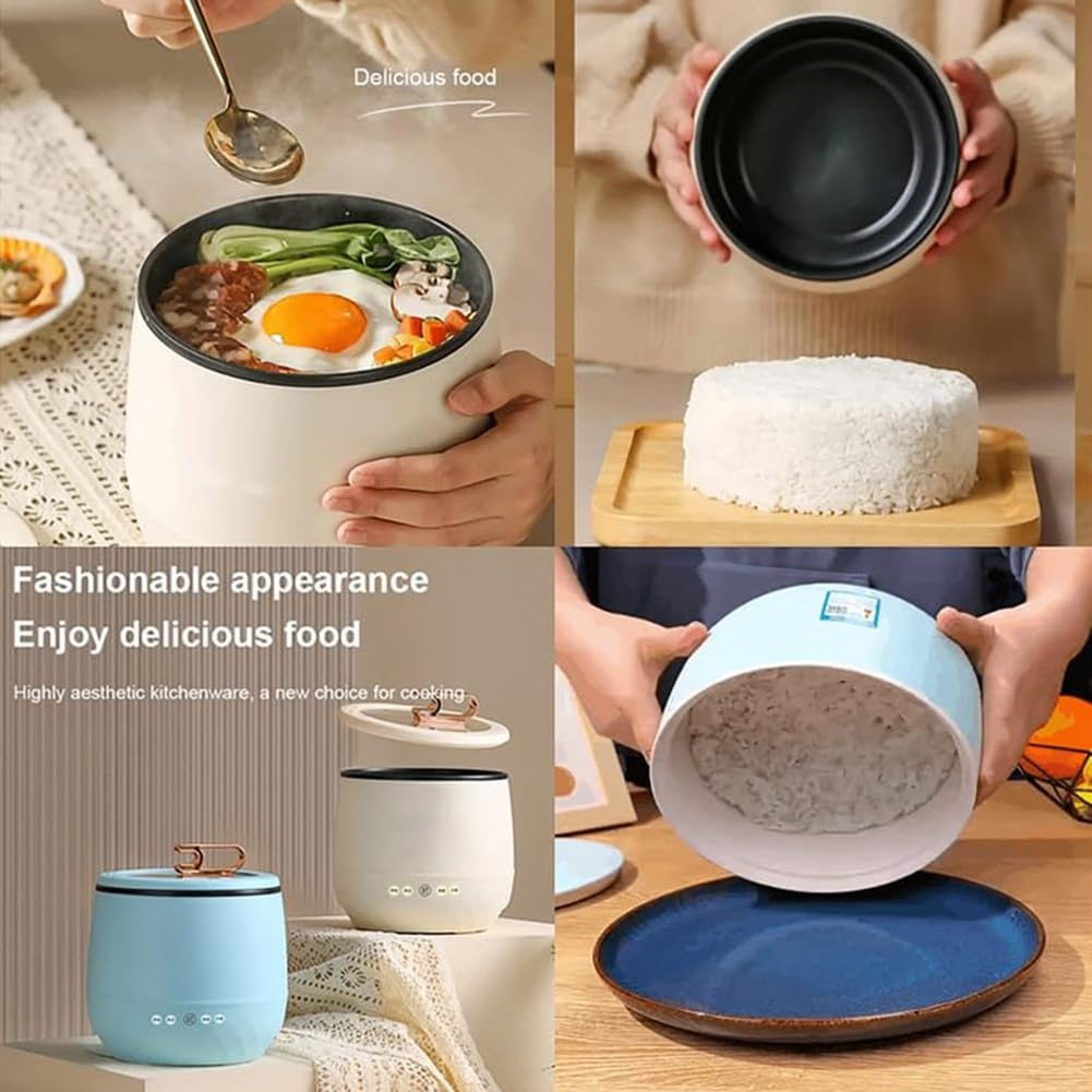 Lyntamy Smart Mini Rice Cooker, Multi-Function Cooker, Mini Hot Pot Rice Cooker, Portable Mini Rice Cooker,Light Green