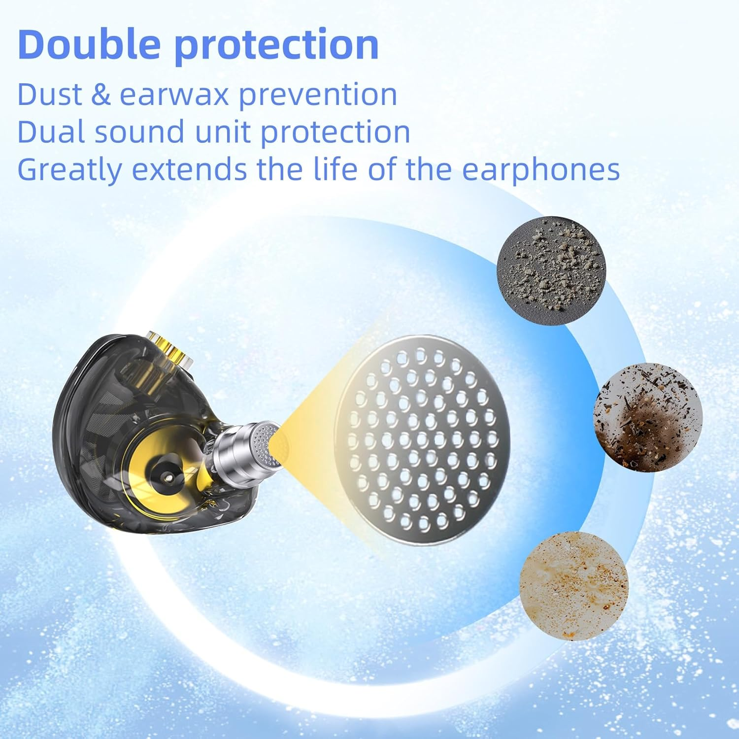 80 Pcs/Set Nickel Mesh, CCZ NK20 Earphones Dust-Proof Filter Mesh Replacement for KZ CCZ KBEAR TRI CCA Earbuds and In-Ear Headphones, in Ear Monitor (3.7MM-4MM-4.5MM-5MM, 4 Sizes, 20 Pcs Each Size)