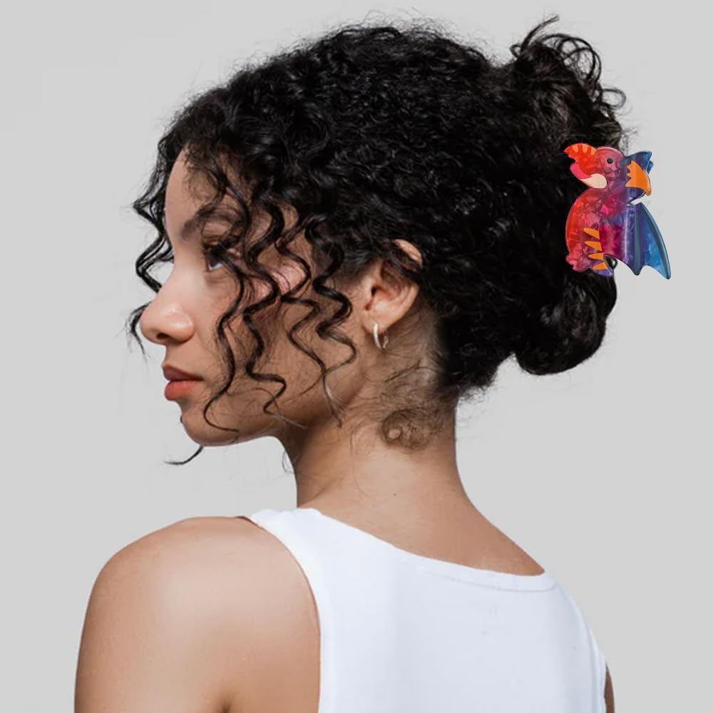 3 PACK Dinosaur Hair Clip, Acrylic Acetate Hair Clip, Y2K Accessories Cute Small Hair Clips for Thick Hair for Women Girls(Style 2) image number 5