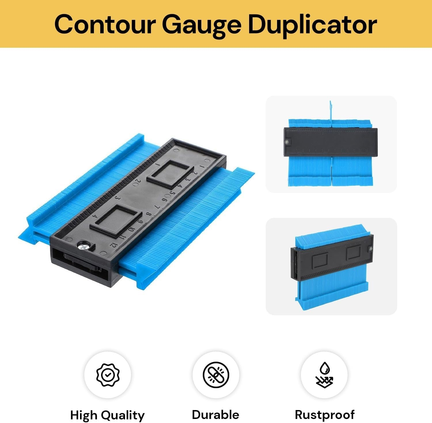 EZONEDEAL Contour Gauge Duplicators, Simple Shape Contour Gauge Duplicator, Instant Template for Curved and Odd Shapes, Easy Master Outline Gauge Tool for Cutting (1 PC) - 1 Pc image number 5