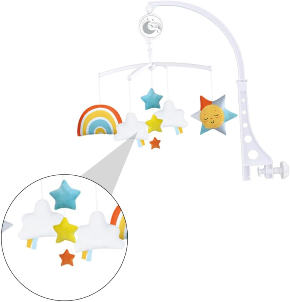 1 PC Rainbow Musical Bed Bell Rattle Multi Purpose Soft Plaything for Nursery Encourages Hand Eye Coordination and Happy Mood image number 3
