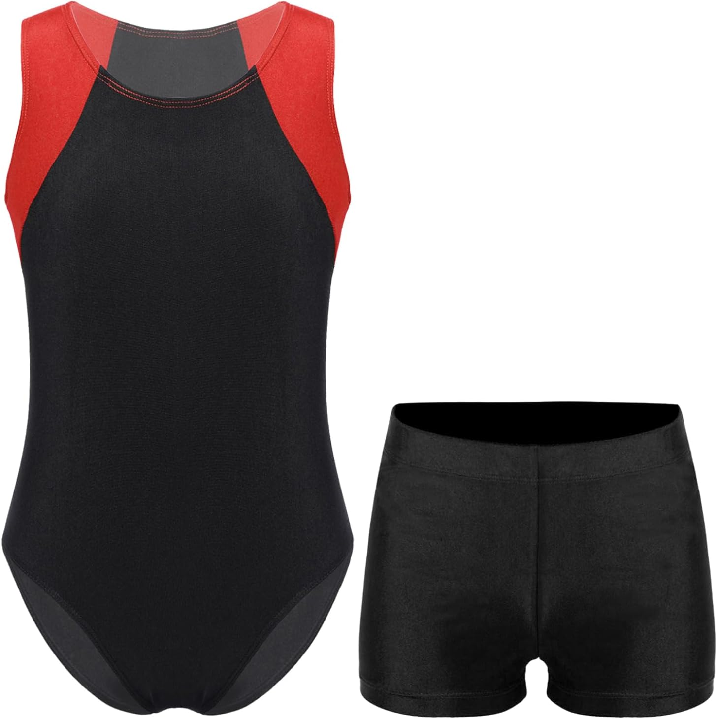 Loodgao Kids Boys Gymnastics Outfits Ballet Dance Leotards Tank Top and Shorts Set Tumbling Suit Workout Dancewear