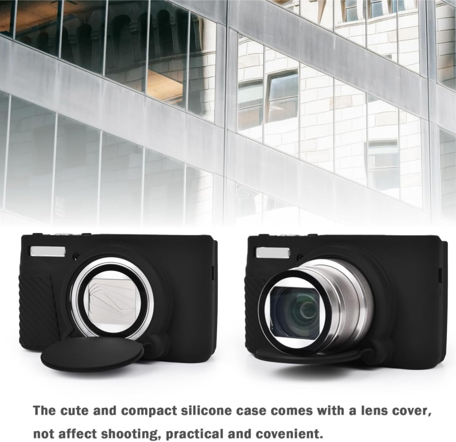 Camera Case for Canon SX730 SX740 Camera Case,Soft Silicone Protective Bag Removable Lens Cover,Anti-Scratch Slim Fit Lightweight Protective Case (Black) image number 4