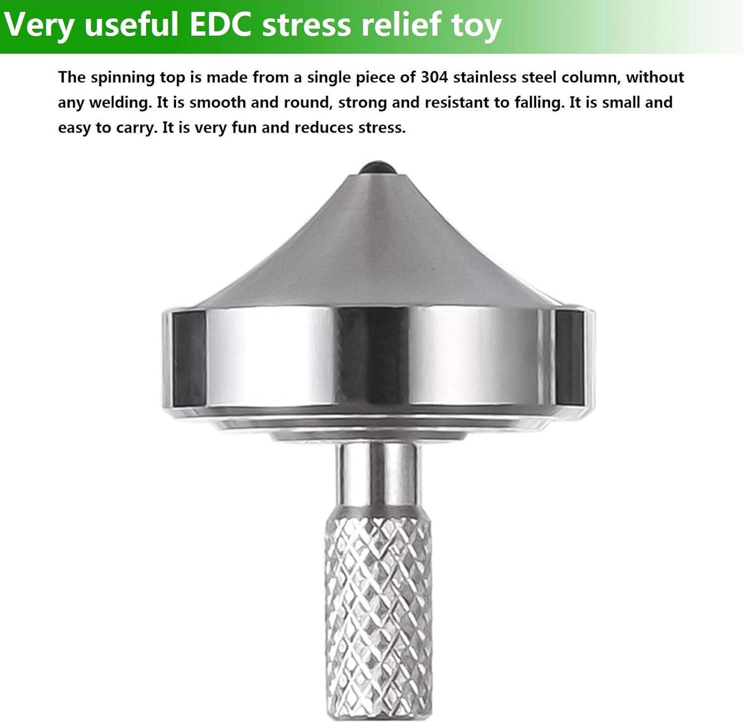 Stainless Steel Spinning Top,Precision Adult Kids Mini Desktop Gyroscope,Kill Time Reduce Stress Toys,Perfect Balance,Bottom Inlaid Super Hard Durable Silicon Nitride (Silver Style 3) image number 6