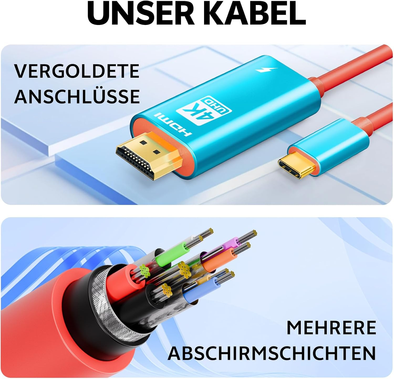 4K USB C to HDMI Cable Compatible with Nintendo Switch NS/OLED, 2 M / 6.6 Ft Switch Dock with 4K @ 60 Hz Output for TV Screen Mirroring Laptop, Tablet, Steamdeck image number 4