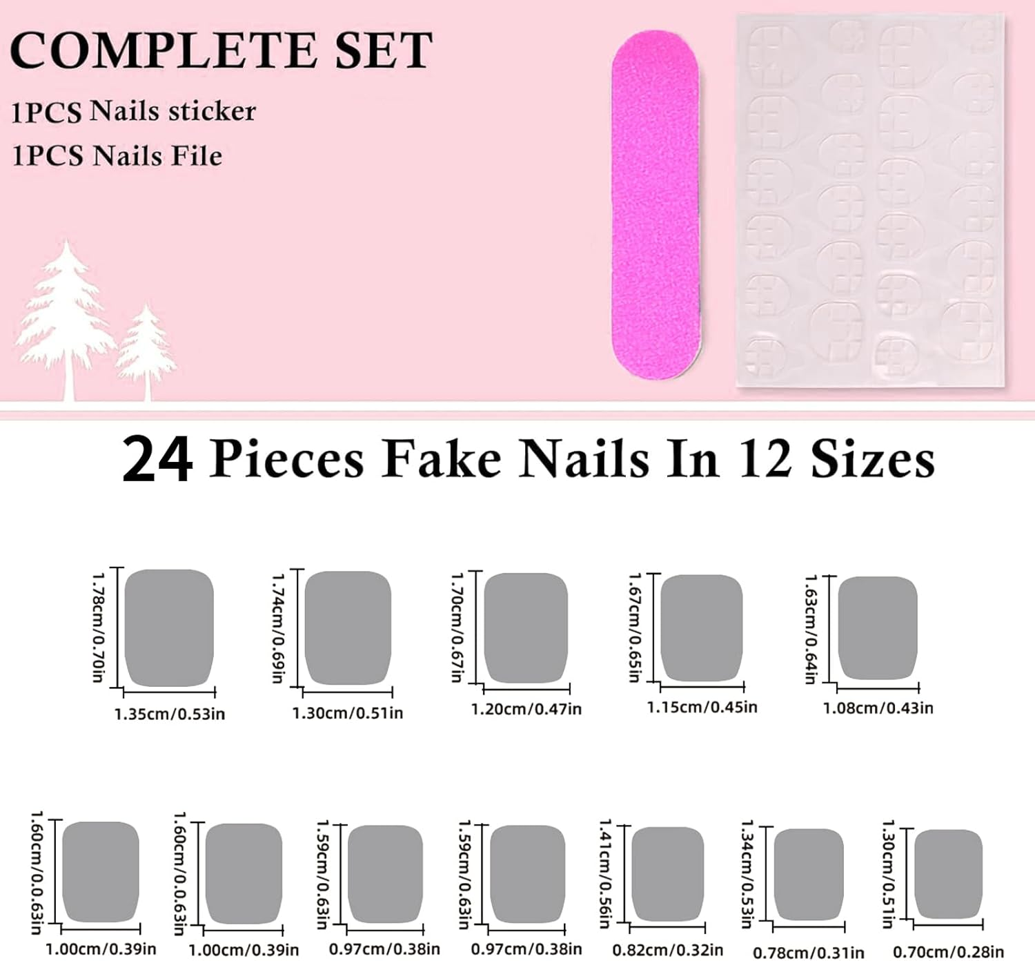 Qioon 24 Pcs Short Square Dark Green Press-On Nails, Full Cover Fake Nails with Adhesive Tabs and Mini Nail File, Artificial Fingernails for Women and Girls DIY Manicure Nail Art image number 4