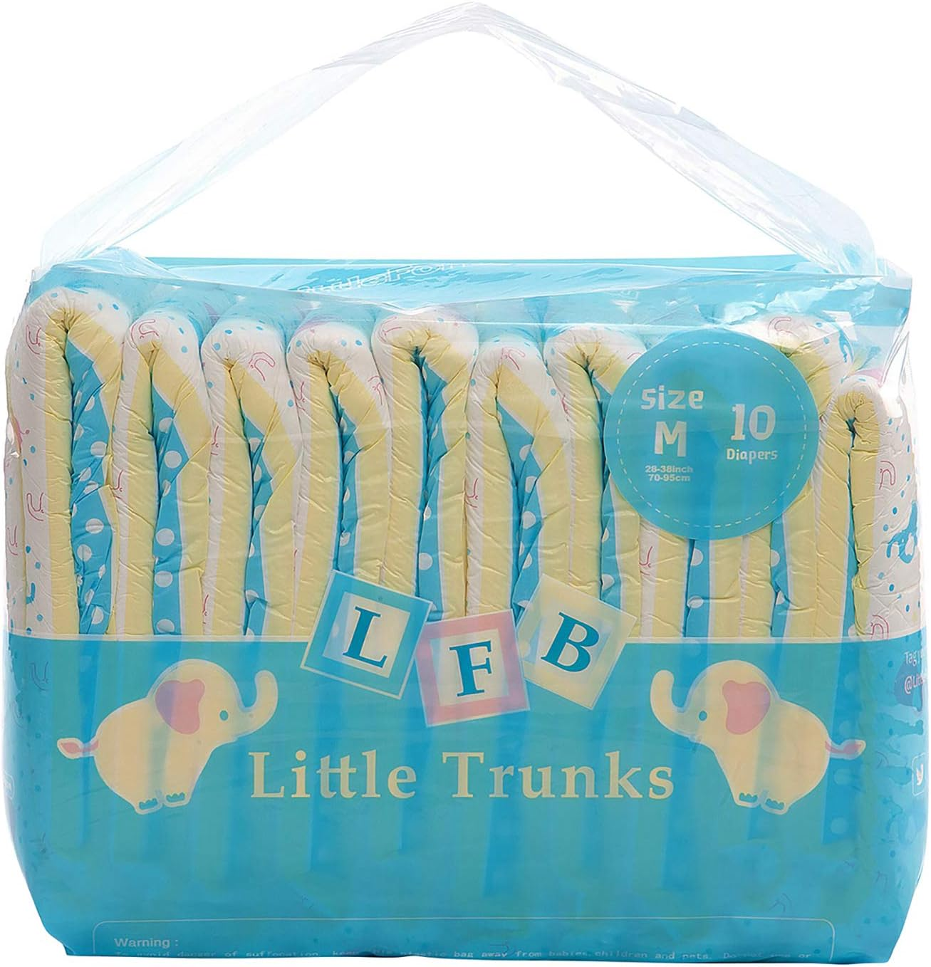 Littleforbig Printed Adult Brief Diapers 10 Pieces - Little Trunks L image number 5