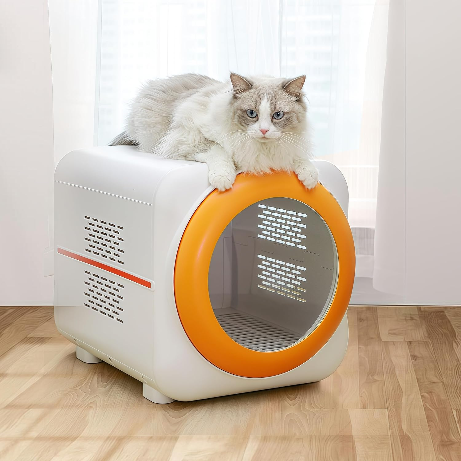VIC 76L Large Capacity Pet Drying Box Automatic for Cat Small Dog,It Comes with a Hair Collection Device and Can Accommodate Four Cats at the Same Time. Smart Temperature Control, 360&deg; Drying, Quiet and Quick Dog Hair Dryer Pet Grooming image number 6