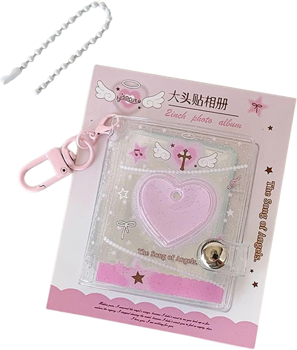 Nuhjytgf Photo Keychain Holder,Handmade Small Heart Keyring | 2 Inch Pocket Photo Album Keychain,For Wedding Birthday School Travel Office Luggage Backpack Wallet Handbag Kids Adults