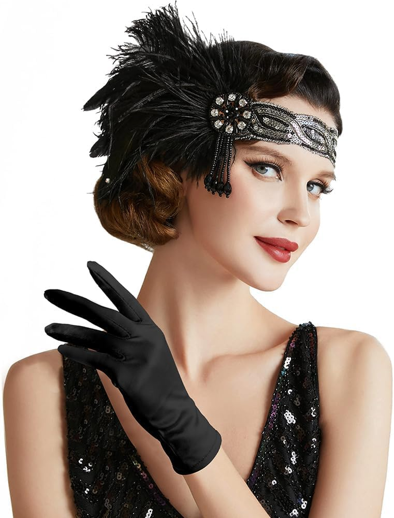 Satin Silk Opera Gloves for Women - Formal Dress Party Wedding Dance Princess Adult Evening Party 1920S,Halloween Opera Cosplay Costume image number 5