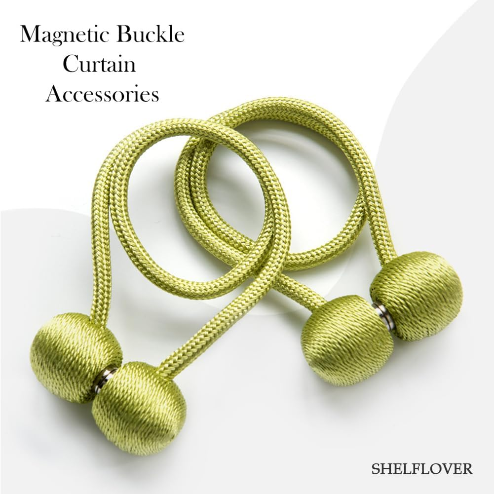 SHELFLOVER Green Magnetic Curtain Tiebacks 8Pcs, Curtain Buckles Holders for Bedroom Living Room Home Window Treatment Decorative - 8, Blue image number 6