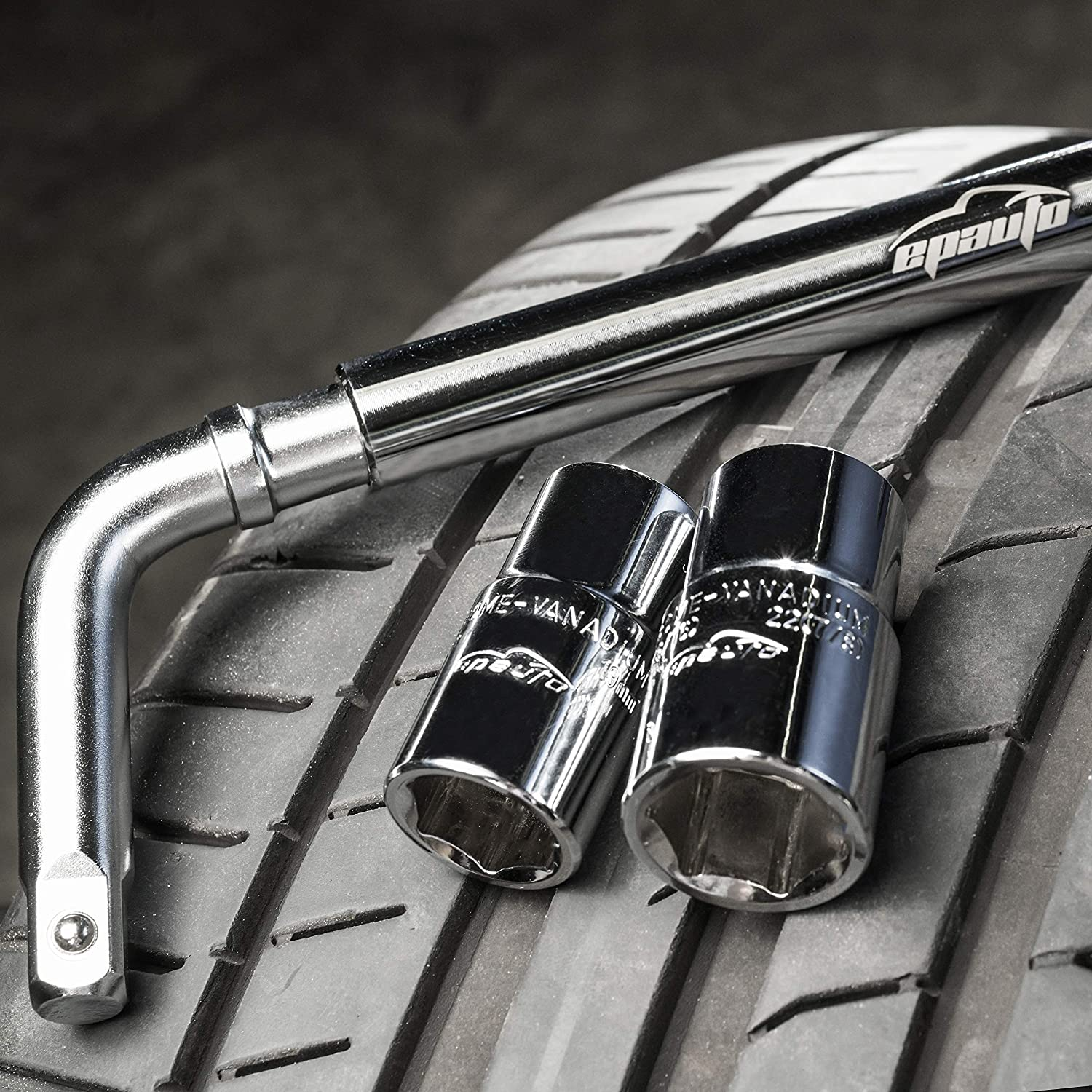 Epauto 13" Telescoping Lug Wrench, Wheel Wrench with CR-V Sockets (17/19, 21/22Mm) image number 2
