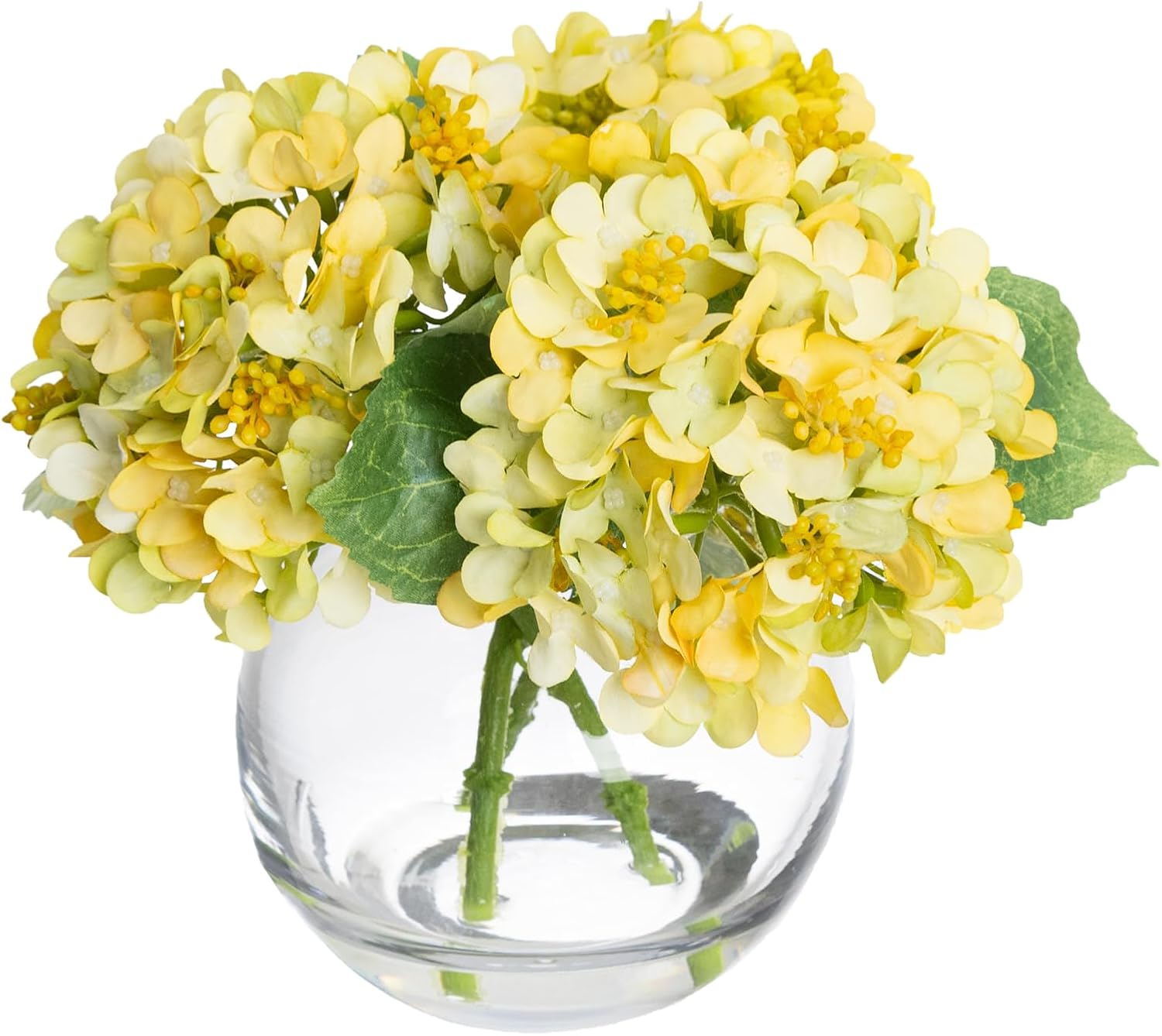 Glamorous Fusion - 19Cm Hydrangea Arrangement in Glass Fishbowl Vase (Pink) image number 4