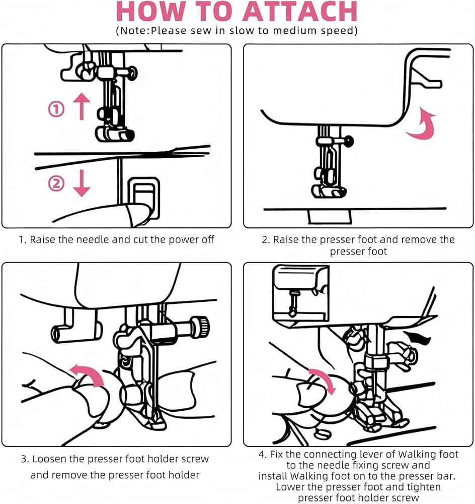 Open Toe Walking Foot W/Guide for Brother Sewing Machine Quilting and Sewing Stitch through Multiple Layers and Match Prints image number 1