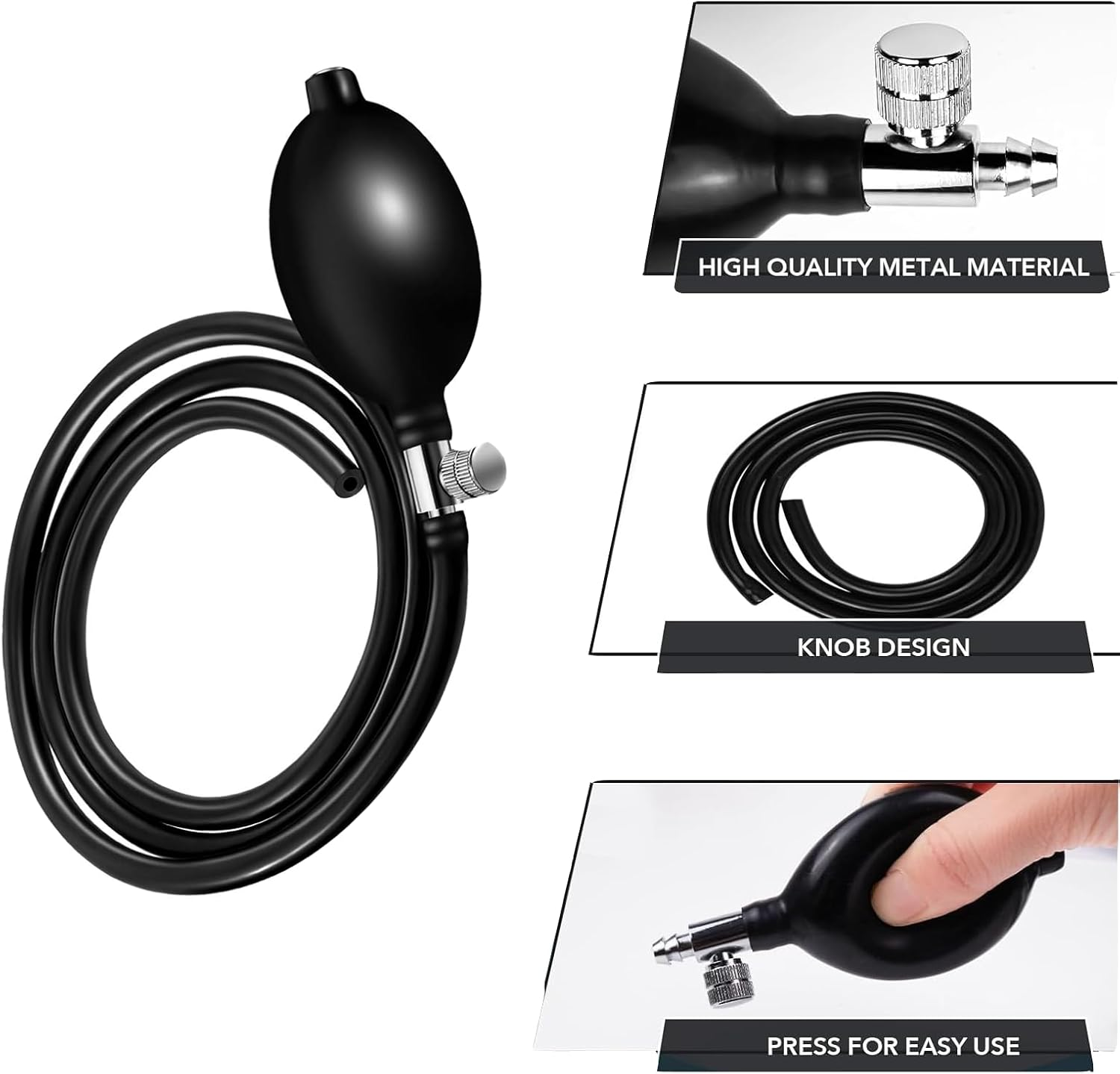 2 Set Blood Pressure Bulb Pump Replacement Rubber Inflation Bulb Adjustable Blood Pressure Pump Blood Pressure Monitor Manual Pump Pressure Hand Pump with Tubing Air Valve for Sphygmomanometer image number 1