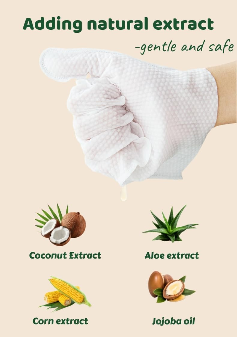 Pet Washing Glove Wipes with Lid | Extra Thick Grooming Gloves for Dog & Cat | Rinse-Free Bath Wipes with Coconut, Aloe, Corn & Jojoba | Fit for Daily Care and Travel | 10PCS image number 5