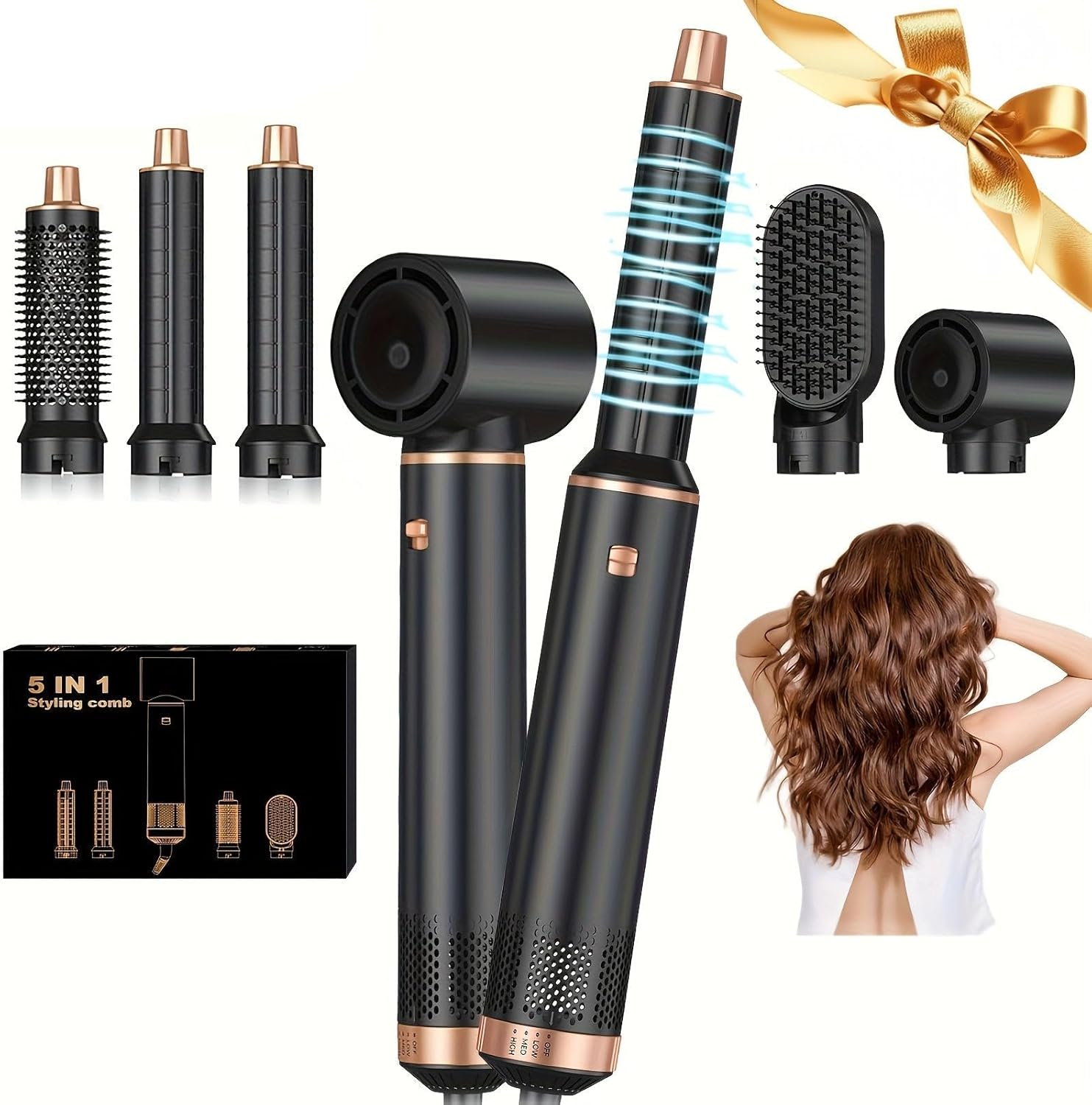 5-In-1 Hair Styler Hot Air Brush with 60000RPM image number 2