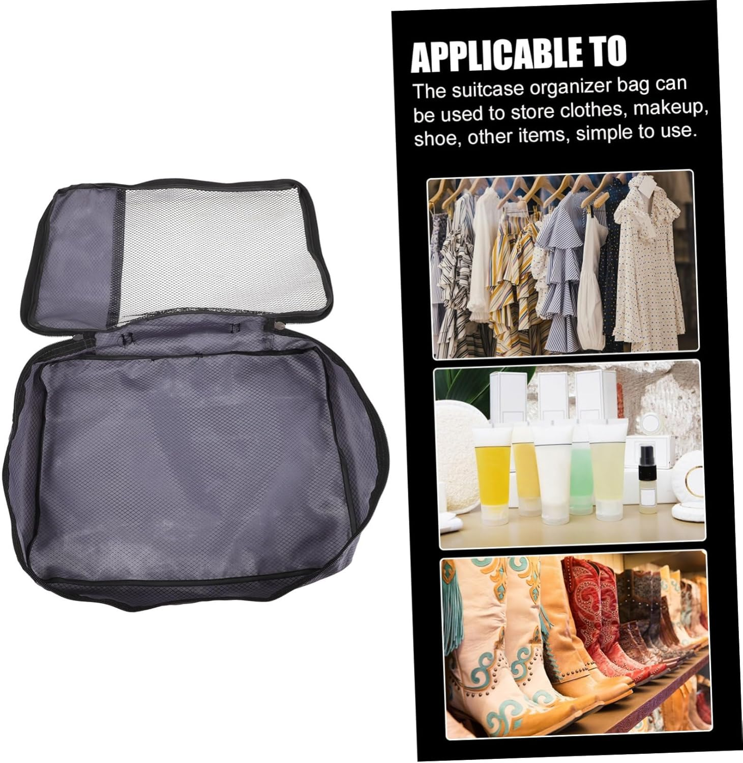 VALICLUD Toiletry Bag Women Suitcase Storage Bag Luggage Organizer Pouch for Travel image number 2