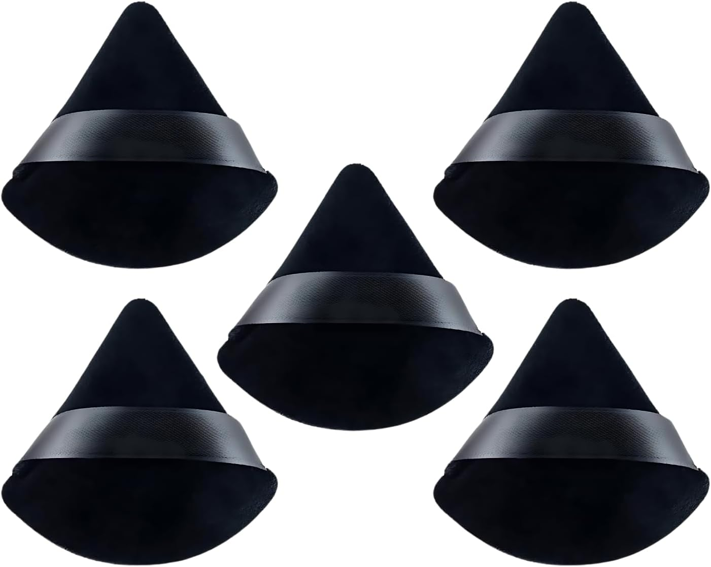 EZONEDEAL 5Pcs Powder Puffs for Face Powder, Black Triangle Makeup Powder Puff for Loose Powder Soft Body Cosmetic Foundation Sponge Mineral Powder Wet Dry Beauty Makeup Tool, Makeup Sponge image number 1