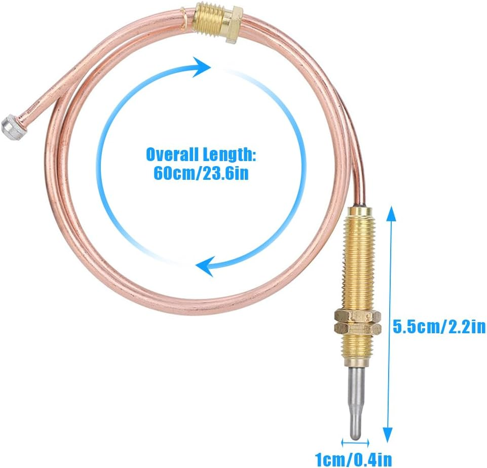 Pilot Thermocouple, Universal Gas Thermocouples Water Heater Pilot Set BBQ Replacement Thermocouple Firepit Grill Gas Ovens Boilers & Water Heaters, 23.6" image number 5