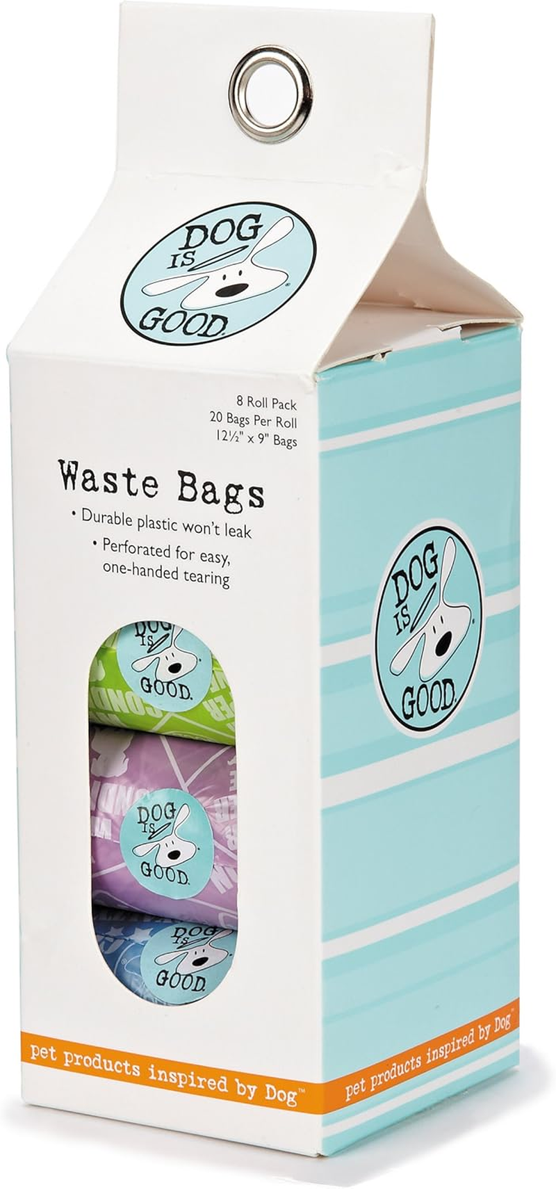 Dog Is Good Potty Talk Waste Bags, 8-Pack - Durable Leakproof Plastic Poop Bags - Assorted Bright Colors, Cute Phrases image number 6