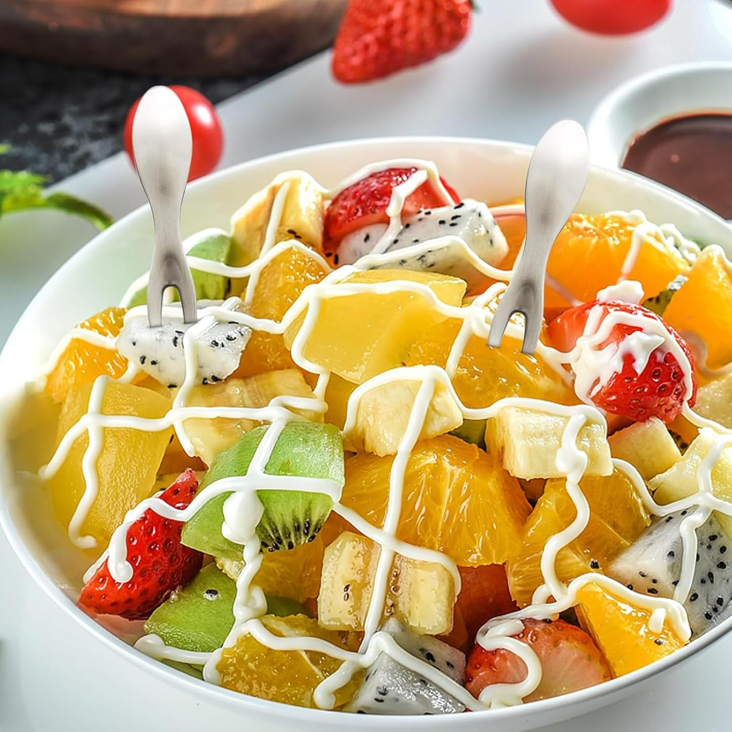 Rhoyee 10PCS Stainless Steel Corn Holders & Fruit Forks &ndash; Heat-Resistant Skewers for Corn on the Cob, Appetizers, BBQ, and Picnics &ndash; Ergonomic Handles for Safe and Comfortable Grip image number 4