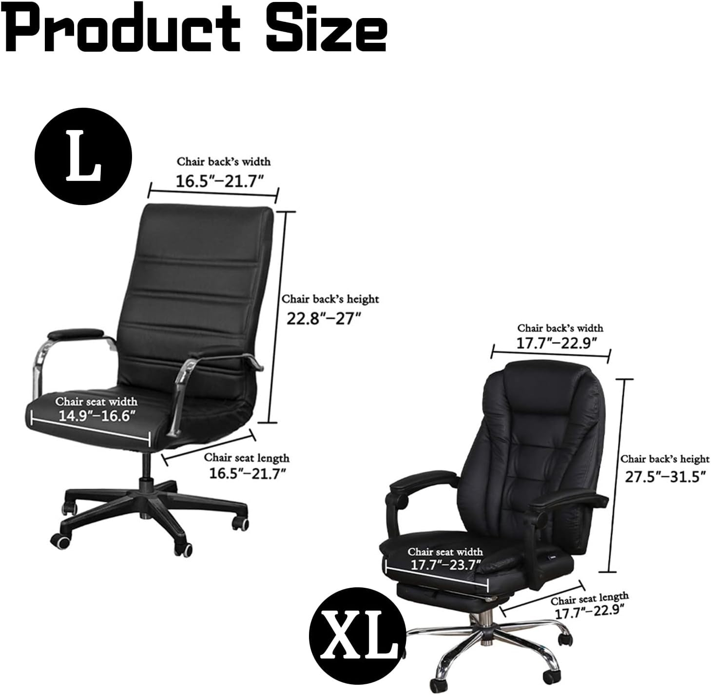 HDBHBH Stretch Office Chair Cover - Polyester Gaming & Computer Chair Slipcover with 2 Armrests, Universal Fit High Back Desk Chair Covers, Removable Black XL (Not Chair) image number 3
