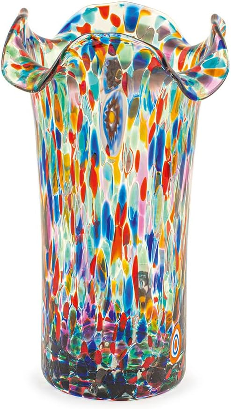 H&H Venetian Flared Glass Vase, 21 Cm, Made in Italy image number 1