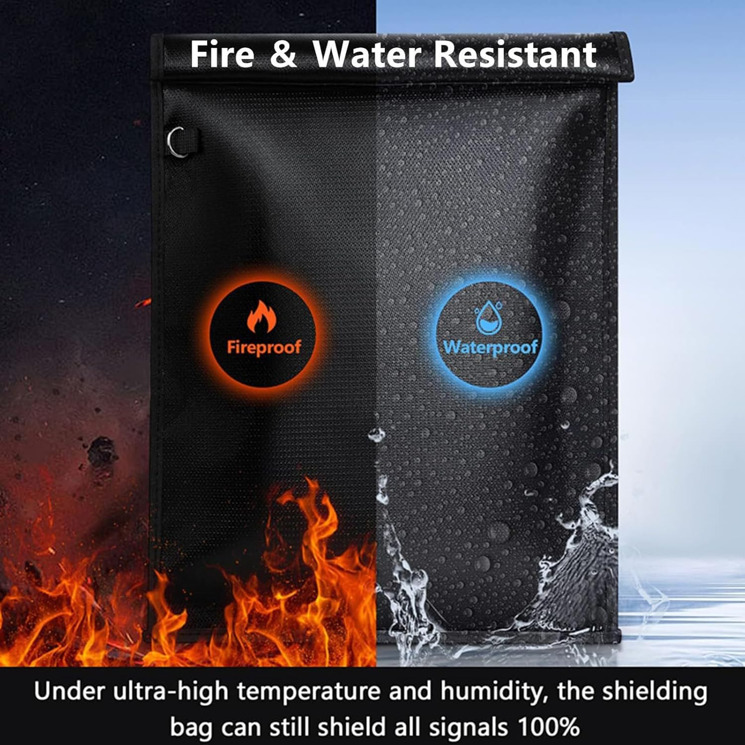 2 Pack Large Faraday Bags for Tablets Phones Car Keys,Faraday Key Fob Protector,Rfid Block Faraday Case Fireproof & Waterproof Anti-Theft Signal Blocking Pouch,Cell Phone Signal Jammer,Faraday Cage